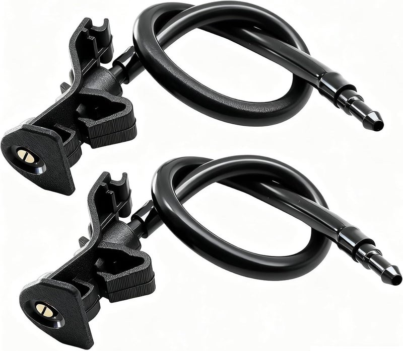 MINETPS 2Pcs BB5Z17603A AR3Z17603A Adjustable Windshield Washer Nozzles Hose Kit Fit for Ford Explorer 2011-2015 for Police Interceptor Utility 2013-2015 for Mustang 2010-2014, Front Wiper Water Spray Jets - Image 1